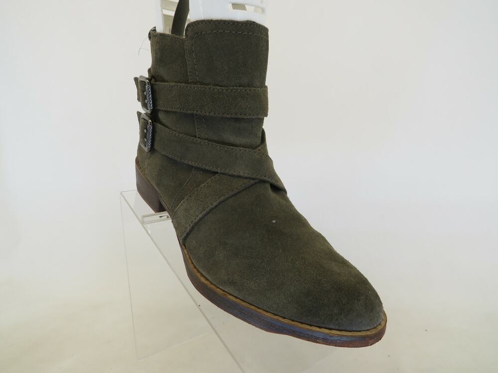 SE Boutiques By Sam Edelman Womens Sz 8 M Gray Suede Buckle Zip Ankle Boots